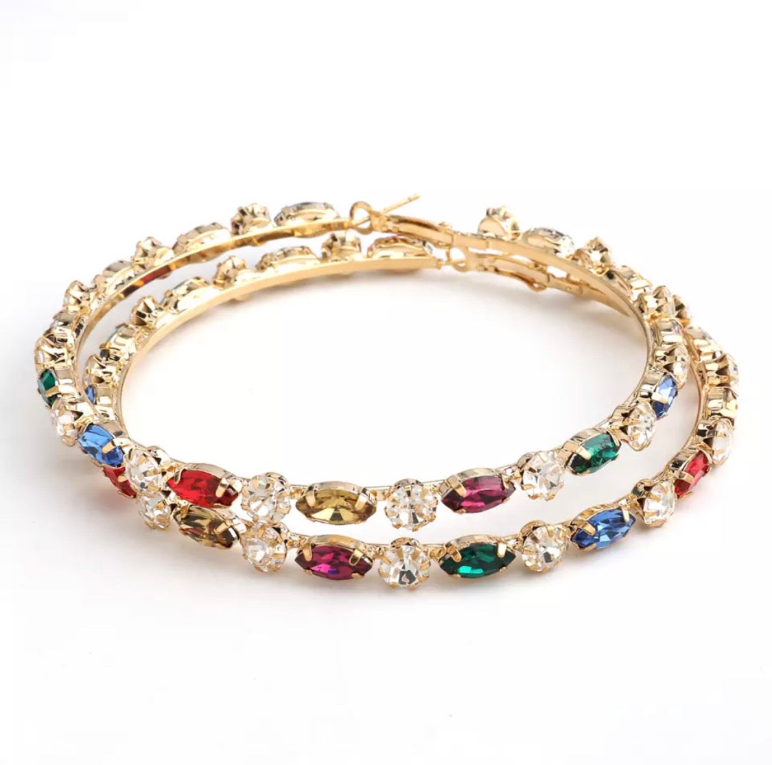 Confetti Gem Hoops