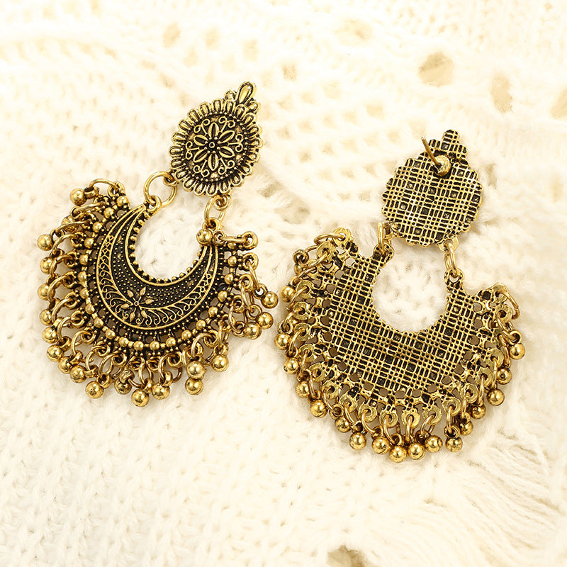 Amazon.com: Antique ethnic brocade Mexican gypsy style engraved lotus hook  dangling earrings for women and girls-Antique Gold: Clothing, Shoes &  Jewelry