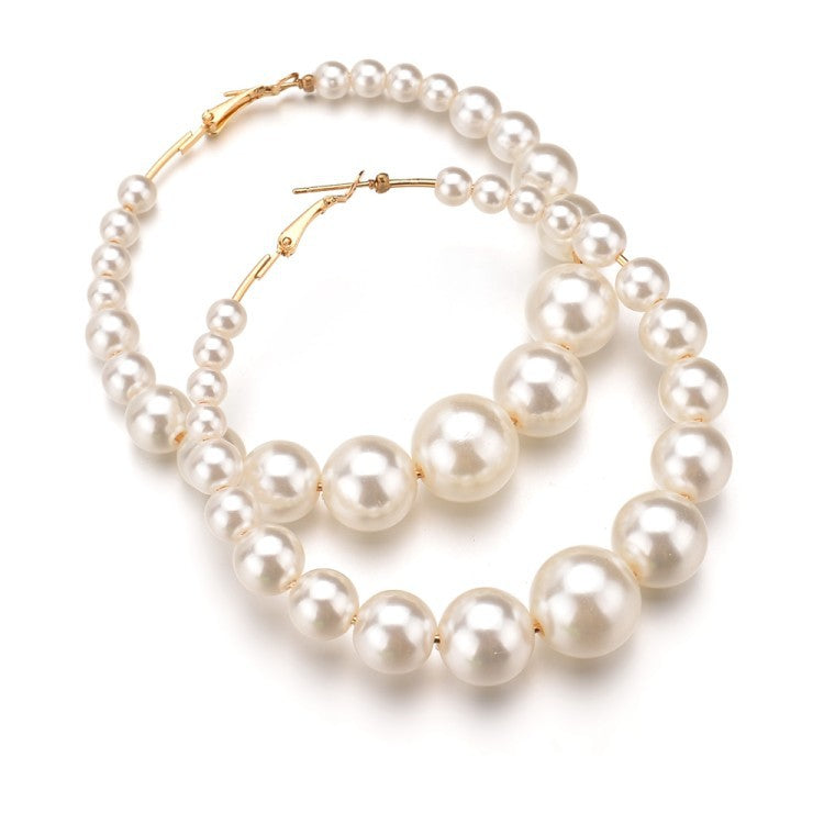 Classic Pearl Hoops