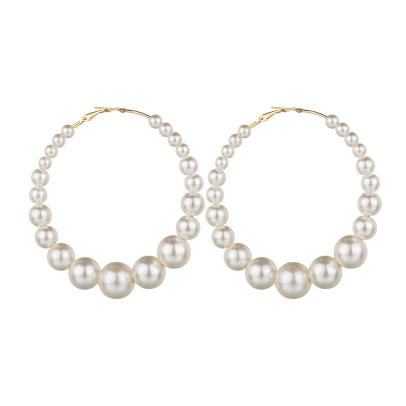 Classic Pearl Hoops